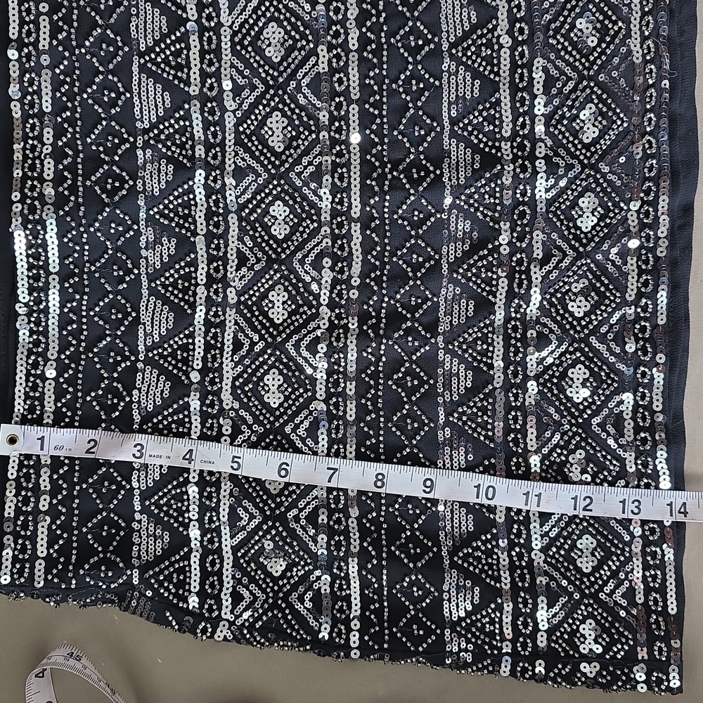 Zara Black Sequin Mini Skirt Resort Wear - Picture 7 of 8